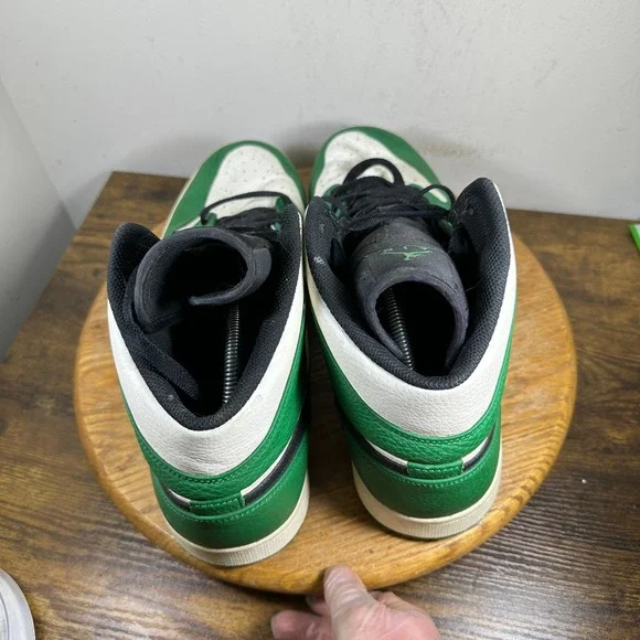 Air Jordan 1 mid Pine Green White Black Men's Sneakers Size 16 852542-301